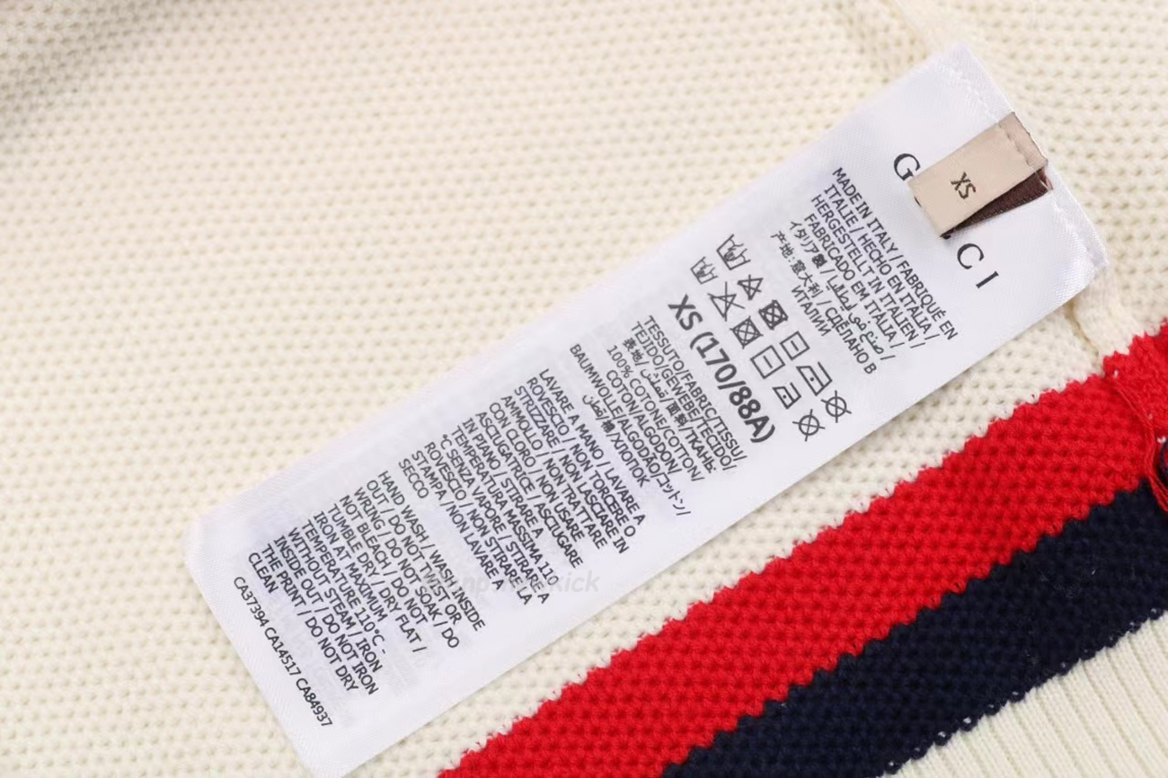 Gucci Logo Appliqued Striped Cotton Polo Shirt (5) - www.newkick.org
